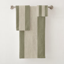 Bold Sage Green and Cream Vertical Striped Pattern
