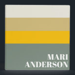 Bold Sage Green Yellow Stripes Modern Personalized 3 Ring Binder<br><div class="desc">Bold Sage Green Yellow Stripes Modern Personalized 3 Ring Binder</div>