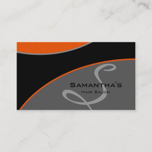 Bold Salon Spa Business Card orange gray 2