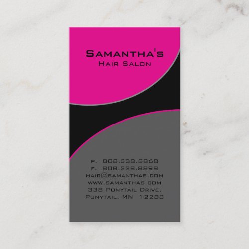 Bold Salon Spa Business Card pink gray