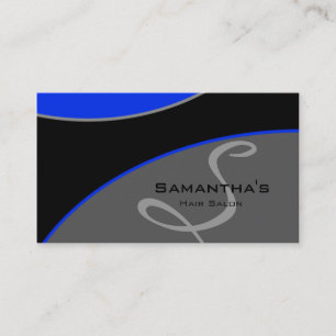 Bold Salon Spa Business Card royal blue gray 2H