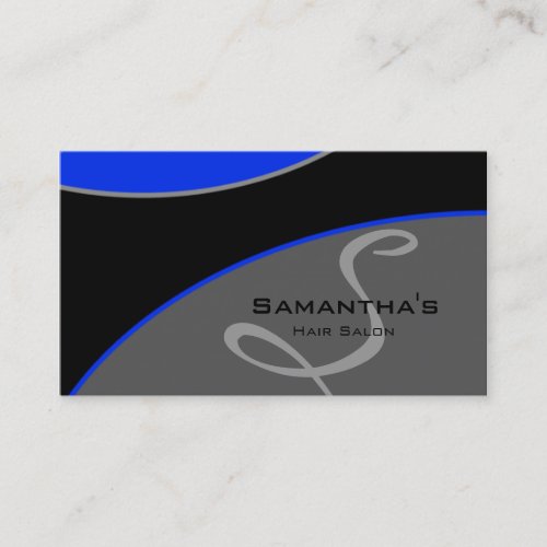 Bold Salon Spa Business Card royal blue gray 2H