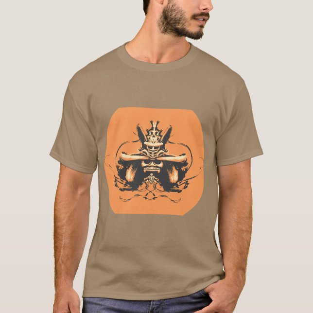 Bold Samurai Spirit Print T-Shirt (Front)