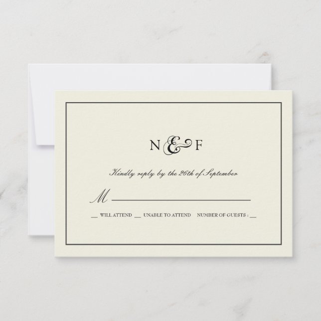 Bold Sandstone Colored Wedding Response (Front)
