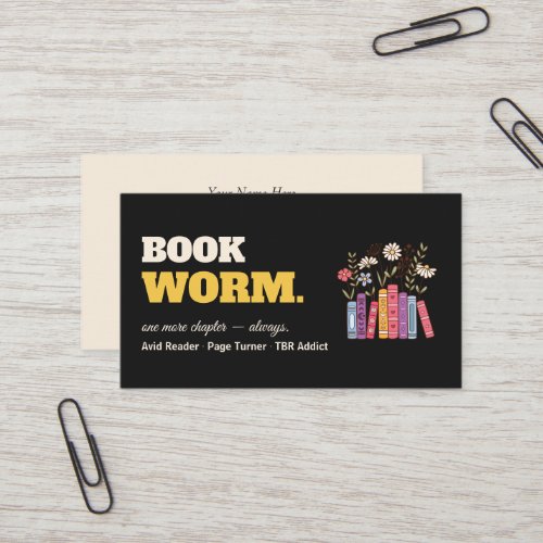 Bold Sans Serif Modern Business Card | bookworm