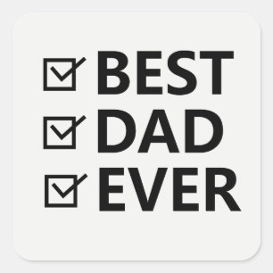 Bold Sans Serif Simple Dad Sticker best dad ever