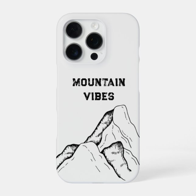 Bold Sans Serif Simple Phone Case | mountain vibes (Back)