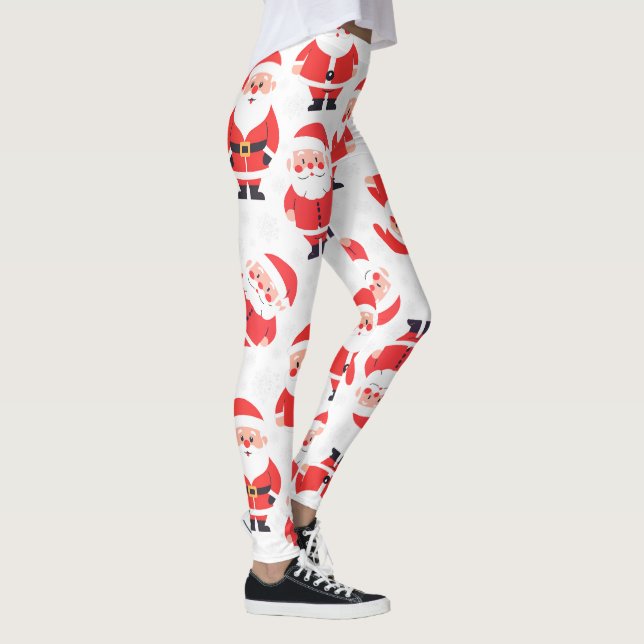 Bold Santa Claus Novelty Red And White Party Leggings (Right)