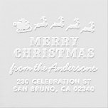 Bold Santa Reindeer Merry Christmas Return Address Embosser<br><div class="desc">Bold Santa Reindeer Merry Christmas Return Address Embosser. Add a touch of personalized elegance to your stationery with this beautiful paper embosser. Perfect as a gift for anyone who loves paper, typography, and books. It can be used as a personal seal on envelopes, paper napkins, books, and documents. Simply click...</div>