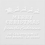 Bold Santa Reindeer Merry Christmas Return Address Embosser<br><div class="desc">Bold Santa Reindeer Merry Christmas Return Address Embosser. Add a touch of personalized elegance to your stationery with this beautiful paper embosser. Perfect as a gift for anyone who loves paper, typography, and books. It can be used as a personal seal on envelopes, paper napkins, books, and documents. Simply click...</div>