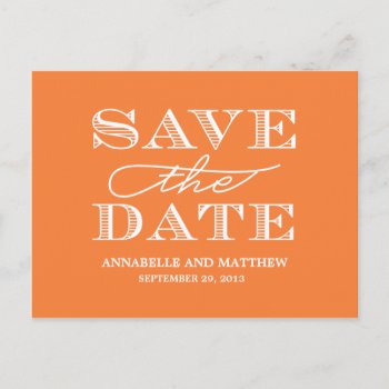 Bold Save The Date Postcard by PeridotPaperie at Zazzle