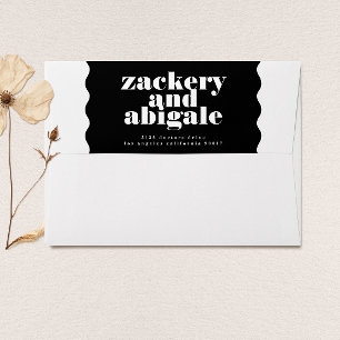 Bold Scalloped Border Return Address Wedding Envelope