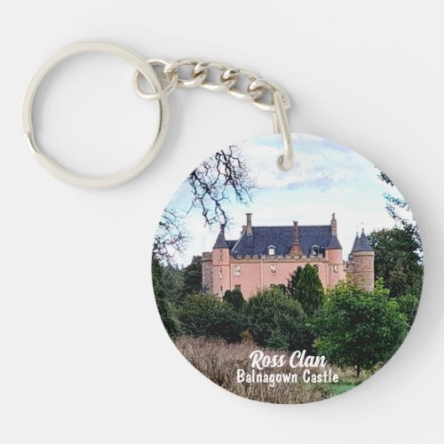 Bold Scottish Ross Clans Balnagown Castle Keychain