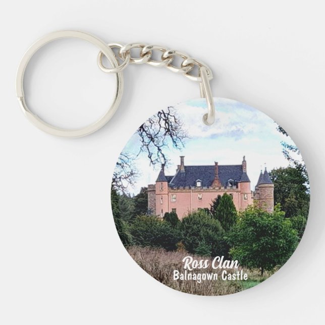 Bold Scottish Ross Clan's Balnagown Castle Keychain (Front)