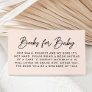 Bold Script Blush Baby Shower Book Request Enclosure Card