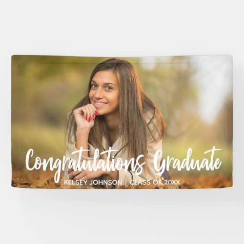 Bold Script Congratulations Graduate Photo Party Banner