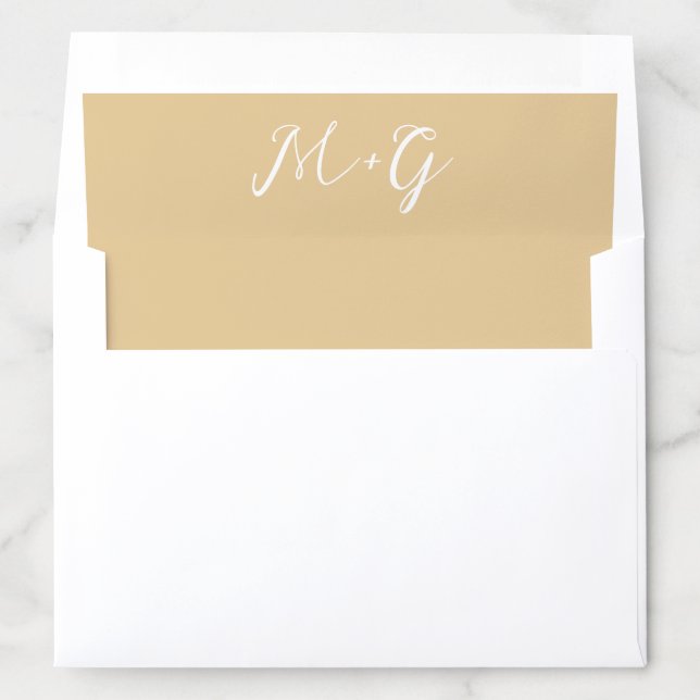 Bold Script Earthy Neutral Elegant Wedding Envelope Liner (In Envelope)