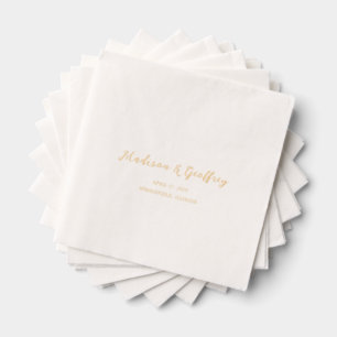 Bold Script Elegant Wedding Foil Napkins