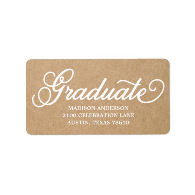 Bold Script | Graduation Address Label