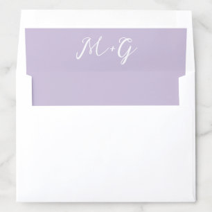 Bold Script Lilac Elegant Wedding Envelope Liner