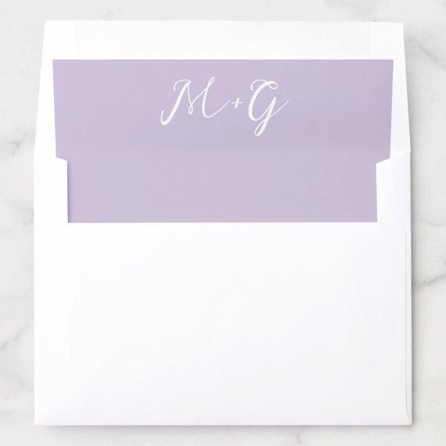 Bold Script Lilac Elegant Wedding Envelope Liner (In Envelope)