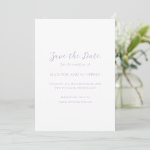Bold Script Lilac Elegant Wedding Save The Date