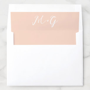 Bold Script Peach Elegant Wedding Envelope Liner