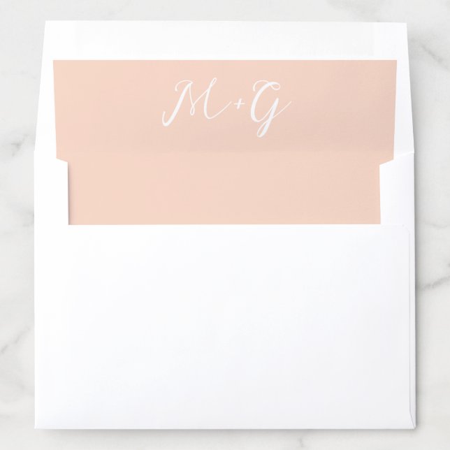 Bold Script Peach Elegant Wedding Envelope Liner (In Envelope)