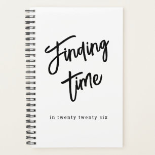 Bold Script Personalized Name Black & White Planner