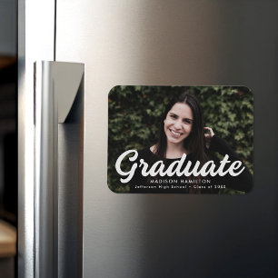Bold Script Photo Graduation Announcement Magnet