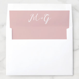 Bold Script Pink Elegant Wedding Envelope Liner
