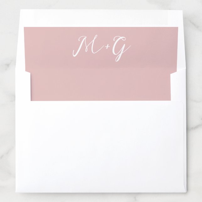 Bold Script Pink Elegant Wedding Envelope Liner (In Envelope)