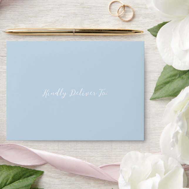 Bold Script Powder Blue Elegant Wedding Envelope (Wedding)