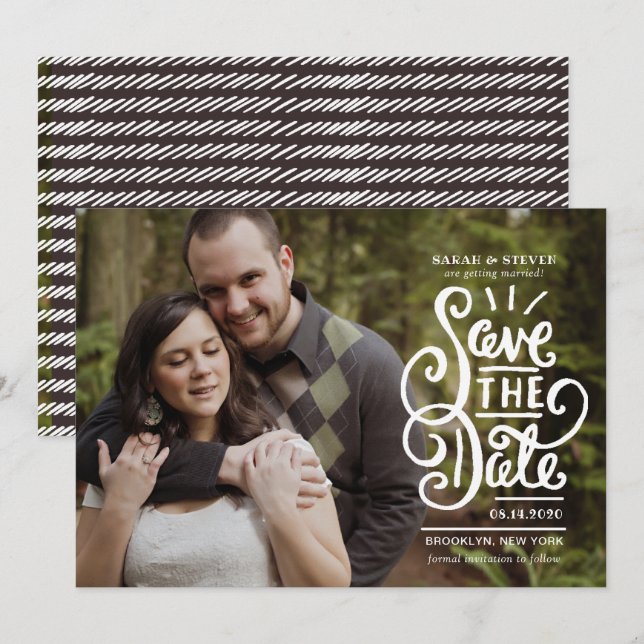 Bold Script Save the Date Invitation (Front/Back)