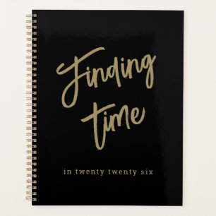 Bold Script Typography Black & Gold Planner