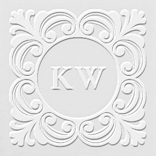 Bold Scroll Monogram Initials Embosser