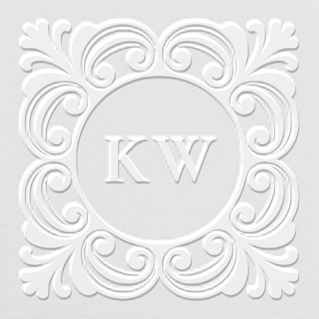 Bold Scroll Monogram Initials Embosser (Design)