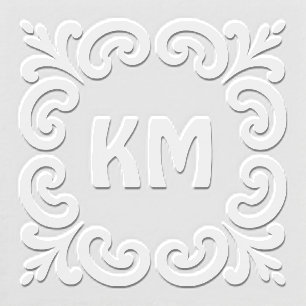 Bold Scroll Monogram Initials Embosser
