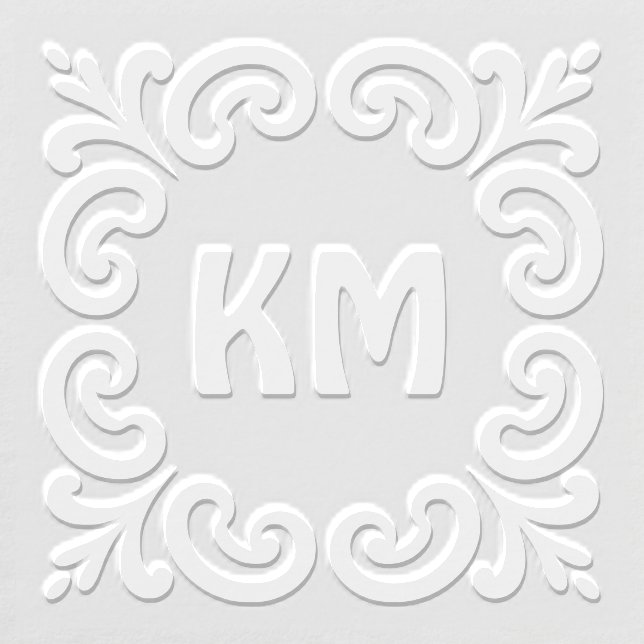 Bold Scroll Monogram Initials Embosser (Design)