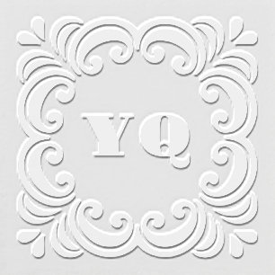 Bold Scroll Monogram Initials Embosser