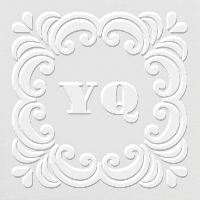 Bold Scroll Monogram Initials Embosser (Design)