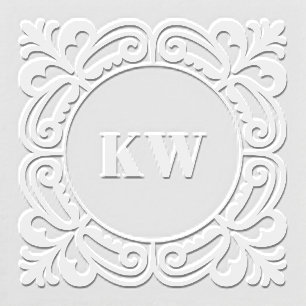 Bold Scroll Wavy Monogram Initials Embosser