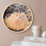 Bold Seashell on California Sandy Beach Photo Large Clock<br><div class="desc">The late afternoon light makes this seashell on a Southern California beach seem luminous. Relax and travel back to your vacation beach days whenever you check the time on this stunning, beautiful photography wall clock. Your choice of a round or square clock face. Makes a great housewarming gift! You can...</div>