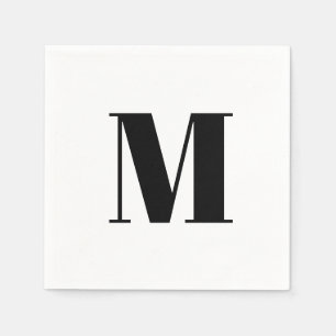 Bold Serif Monogram Initial  Napkins