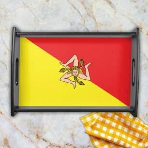 Bold Sicily Sicilian Flag Red and Yellow Serving Tray