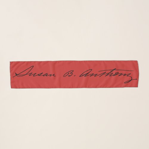 Bold Signature Susan B Anthony on Trademark Red Scarf