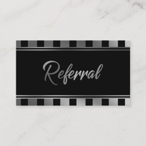 Bold Silver and Black Typography Referral Cards