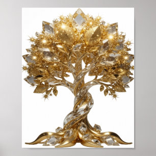 Bold Silver GOLDEN TREE OF LIFE Design Poster