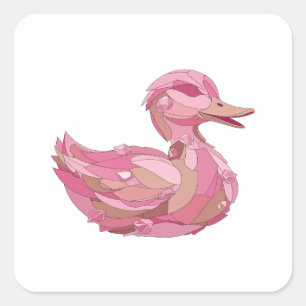 Bold Silver PINK DUCK WITH DIAMONDS Sticker Design