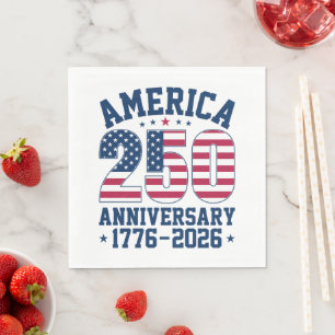 Bold Simple America 250 Anniversary Red and Blue Napkins